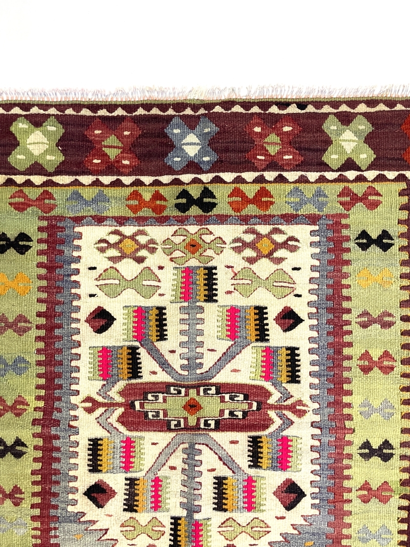vintage-tribal-kilim-rug-94-cm-x-111-cm-0010036-4 Vintage Tribal Kilim Rug 94 cm x 111 cm (3 X 4 FT) - 0010036