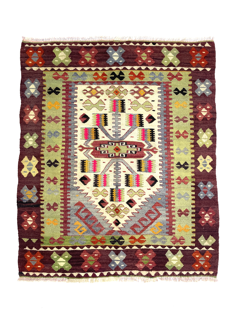 vintage-tribal-kilim-rug-94-cm-x-111-cm-0010036 Vintage Tribal Kilim Rug 94 cm x 111 cm (3 X 4 FT) - 0010036