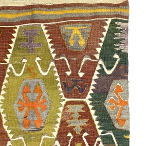 Vintage Turkish Barak Kilim Rug 95 cm x 125 cm (3X4 FT) - 0010035