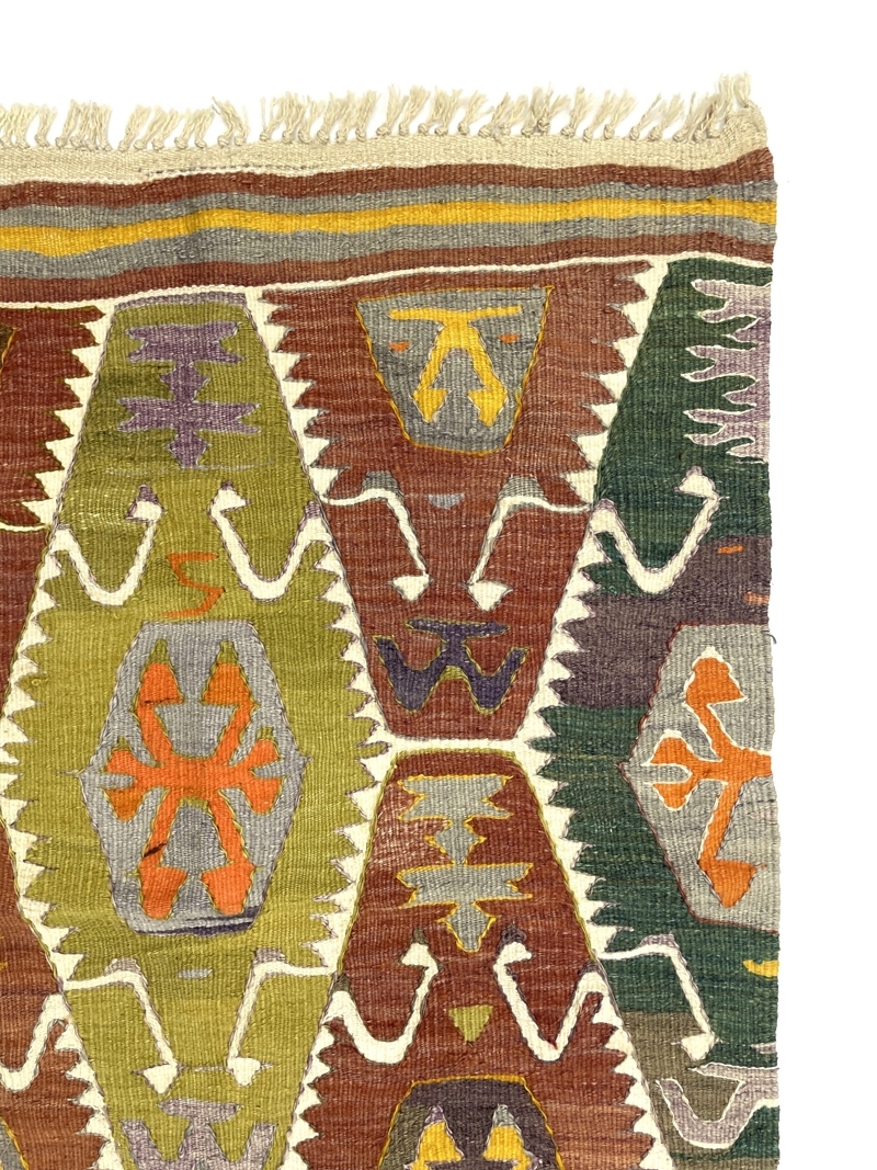 Vintage Turkish Barak Kilim Rug 95 cm x 125 cm (3X4 FT) - 0010035