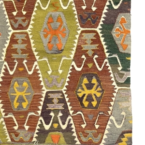 Vintage Turkish Barak Kilim Rug 95 cm x 125 cm (3X4 FT) - 0010035