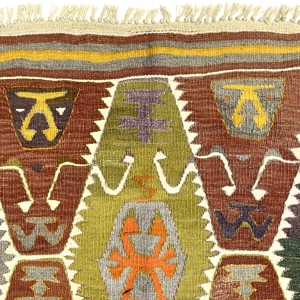 Vintage Turkish Barak Kilim Rug 95 cm x 125 cm (3X4 FT) - 0010035