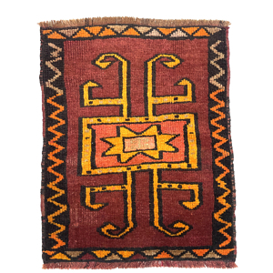 Vintage Turkish Doormat Rug 55 cm x 65 cm (1'8" X 2'2" FT) - Y010058