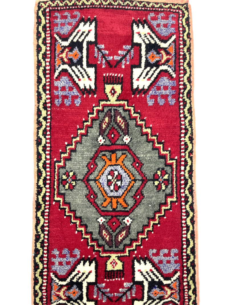 vintage-turkish-hand-knotted-rug-51-cm-x-103-cm-y010047-1 Vintage Turkish Hand-Knotted Rug 51 Cm X 103 Cm (1’7′′ X 3’4′′ FT) – Y010047