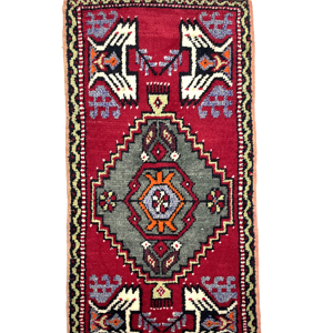 vintage-turkish-hand-knotted-rug-51-cm-x-103-cm-y010047 Vintage Anatolian Small Rug 50 cm x 112 cm (1'7" x 3'7" FT) - Y010027