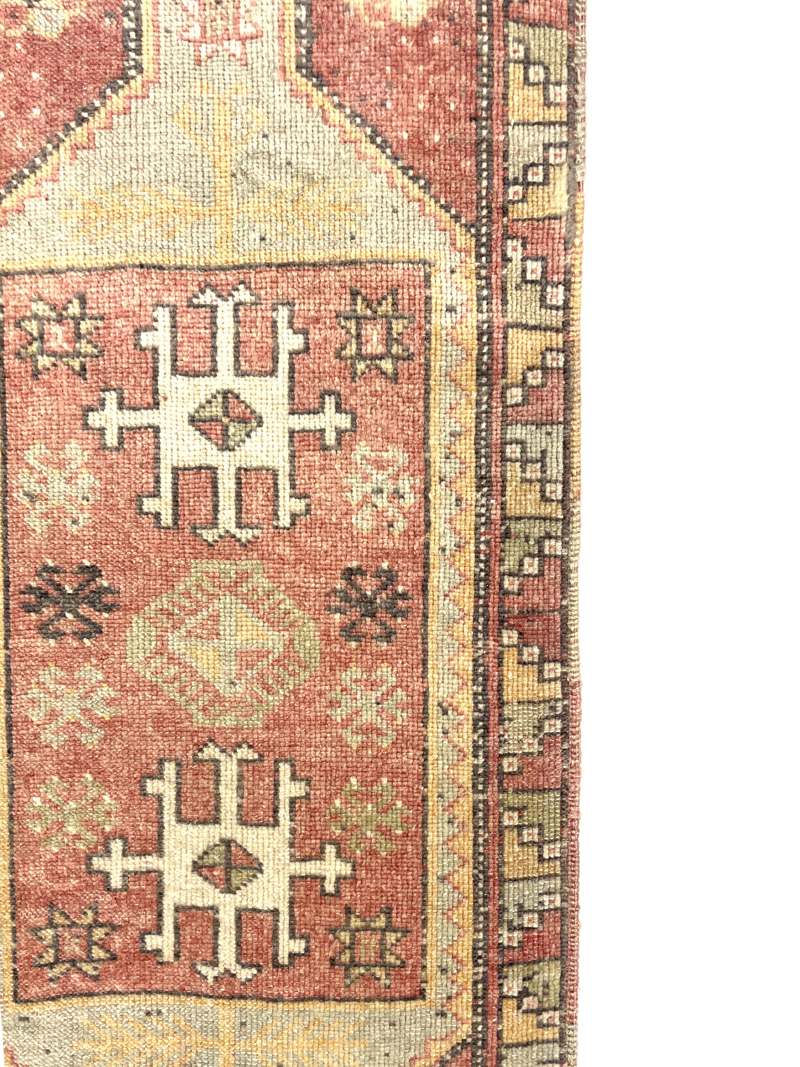 vintage-turkish-hand-knotted-rug-54-cm-x-95-cm-y010035-1 Vintage Turkish Hand-Knotted Rug 54 Cm X 95 Cm (1'8" X 3'1" FT) – Y010035