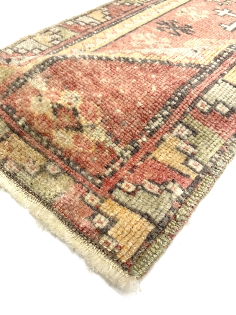 vintage-turkish-hand-knotted-rug-54-cm-x-95-cm-y010035-2 Vintage Turkish Hand-Knotted Rug 54 Cm X 95 Cm (1'8" X 3'1" FT) – Y010035