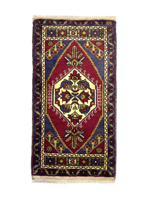 Vintage Turkish Hand-Knotted Rug 55 Cm X 105 Cm (1’8′′ X 3’5′′ FT) – Y010043