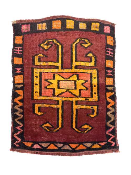 Vintage Turkish Hand-Knotted Rug 55 Cm X 70 Cm (1’8′′ X 2'3" FT) – Y010041