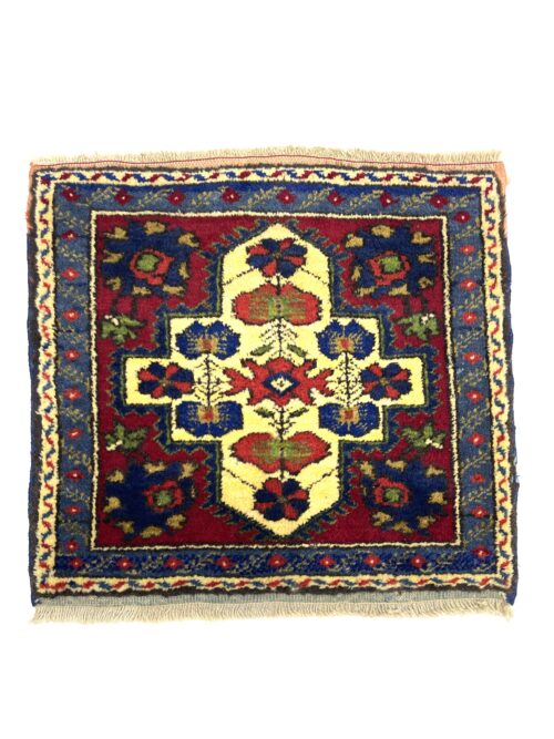 Vintage Turkish Hand-Knotted Rug 57 Cm X 64 Cm (1’9′′ X 2’1′′ FT) – Y010046