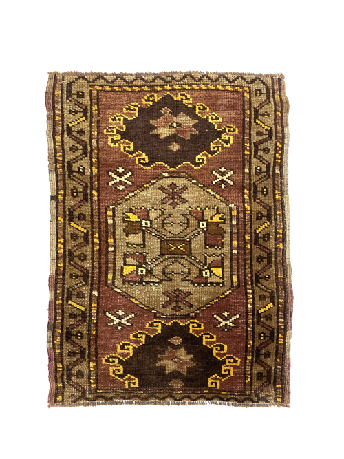 vintage-turkish-hand-knotted-rug-60-cm-x-83-cm-y010037 Vintage Turkish Hand-Knotted Rug 60 Cm X 83 Cm (2 X 2'7" FT) – Y010037