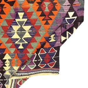 Vintage Turkish Kilim Rug 116 cm x 207 cm (3’8” X 6’8” FT) - 0020008