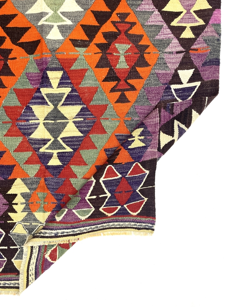 Vintage Turkish Kilim Rug 116 cm x 207 cm (3’8” X 6’8” FT) - 0020008