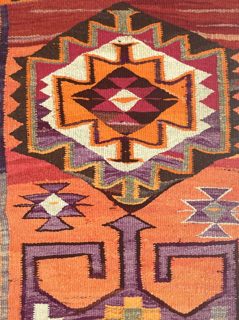 vintage-turkish-kilim-runner-rug-98-cm-x-305-cm-r010001-2 Vintage Turkish Kilim Runner Rug 98 cm x 305 cm (3’2” FT X 10 FT) - R010001