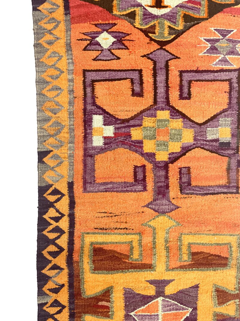 vintage-turkish-kilim-runner-rug-98-cm-x-305-cm-r010001-5 Vintage Turkish Kilim Runner Rug 98 cm x 305 cm (3’2” FT X 10 FT) - R010001