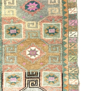 Vintage Turkish Mini Hand-Knotted Rug 44 cm x 81 cm (1'4" X 2'6" FT) - Y010057