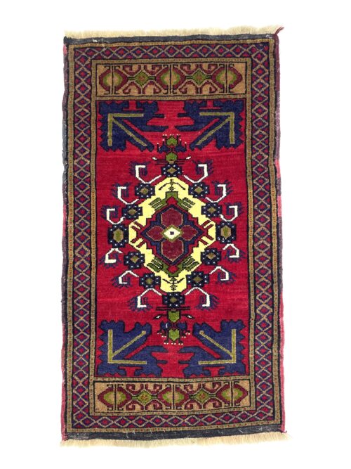 Vintage Turkish Mini Rug 59 cm x 103 cm (1’9” X 3’4” FT) - Y010071