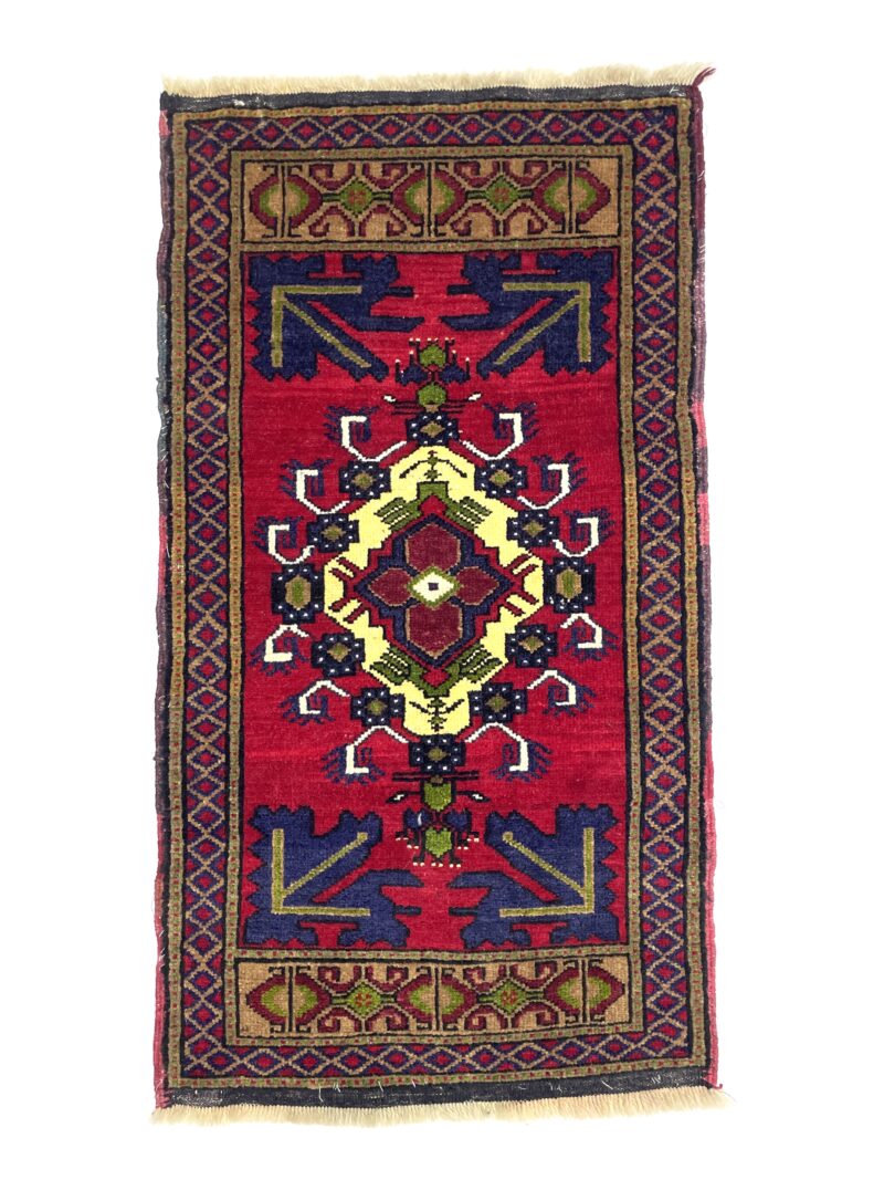 vintage-turkish-mini-rug-59-cm-x-103-cm-y010071 Vintage Turkish Mini Rug 59 cm x 103 cm (1’9” X 3’4” FT) - Y010071