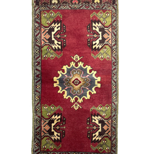 vintage-turkish-small-hand-knotted-rug-56-cm-x-117-cm-y010049 Vintage Anatolian Small Rug 50 cm x 112 cm (1'7" x 3'7" FT) - Y010027