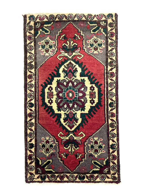 Vintage Turkish Small Rug 50 cm x 100 cm (1'6" x 3'3" FT) - Y010031
