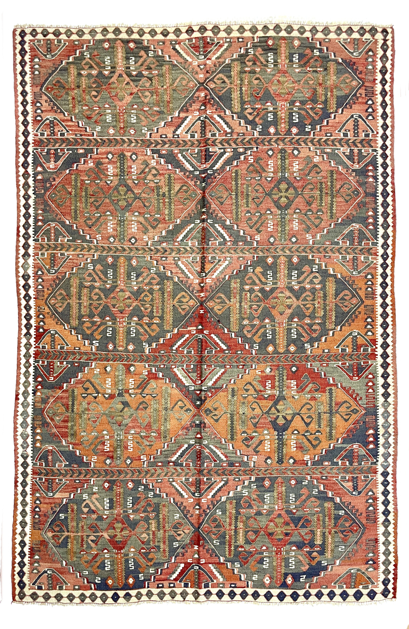 Vintage Van Kilim Rug 154 cm x 230 cm (5 X 8 FT) - 0020006