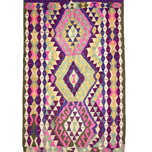 vintage-vivid-tribal-rug-94-cm-x-145-cm-0010041 Vintage Tribal Turkish Kilim Rug 91 cm x 145 cm (3 X 5 FT) - 0010031