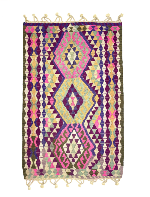 vintage-vivid-tribal-rug-94-cm-x-145-cm-0010041 Vintage Vivid Tribal Rug 94 cm x 145 cm (3'1" x 4'8") - 0010041
