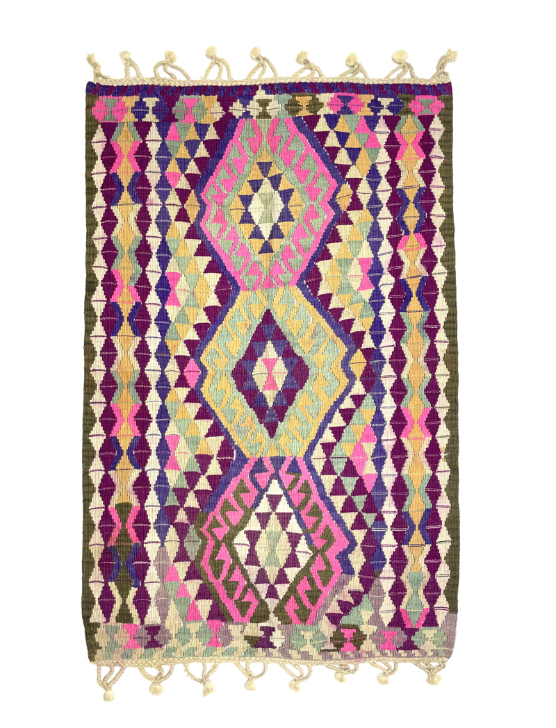 Vintage Vivid Tribal Rug 94 cm x 145 cm (3'1" x 4'8") - 0010041